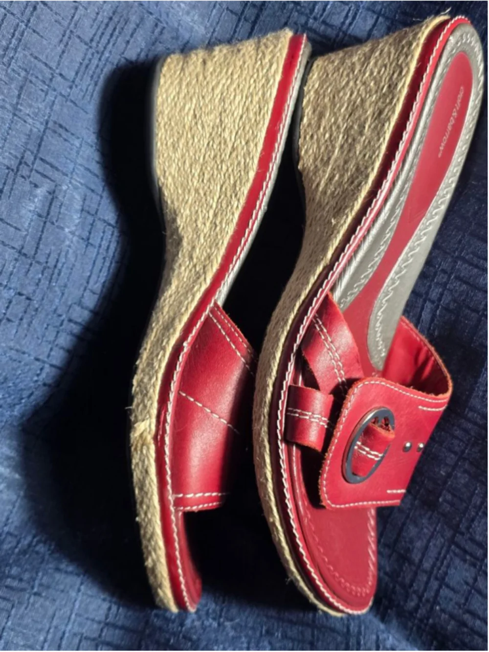 Women's Croft & Barrow Red Espadrille Wedge Sandals Size 7.5 feminine sexy y2k